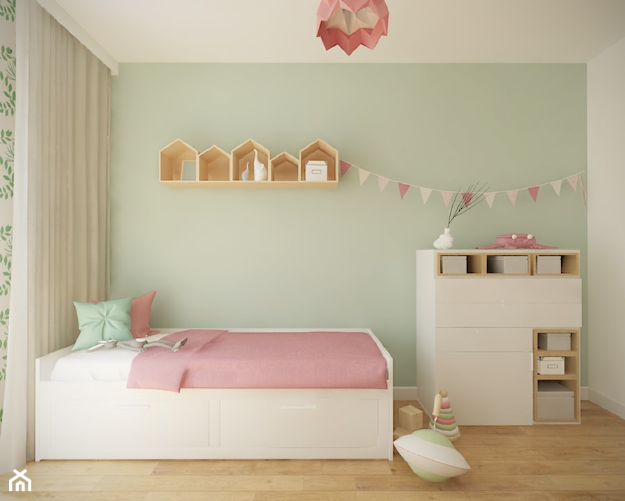 Bemowo - 90 m² - Średni miętowy pokój dziecka dla dziecka dla dziewczynki, styl nowoczesny - zdjęcie od Studio Monocco