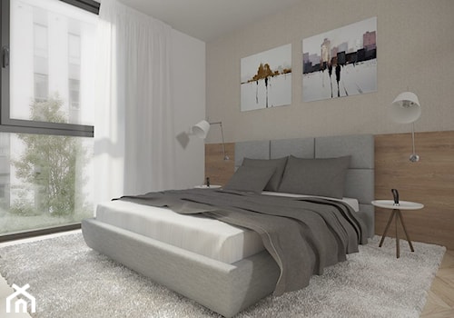 Wilanów - 140 m² - Mała biała sypialnia, styl minimalistyczny - zdjęcie od Studio Monocco