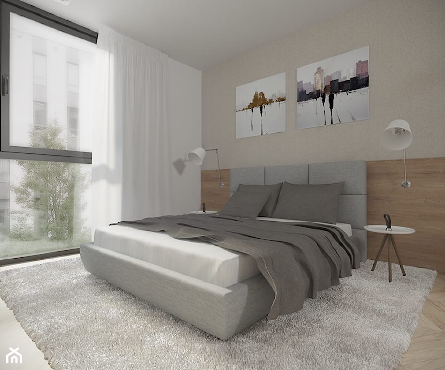 Wilanów - 140 m² - Mała biała sypialnia, styl minimalistyczny - zdjęcie od Studio Monocco