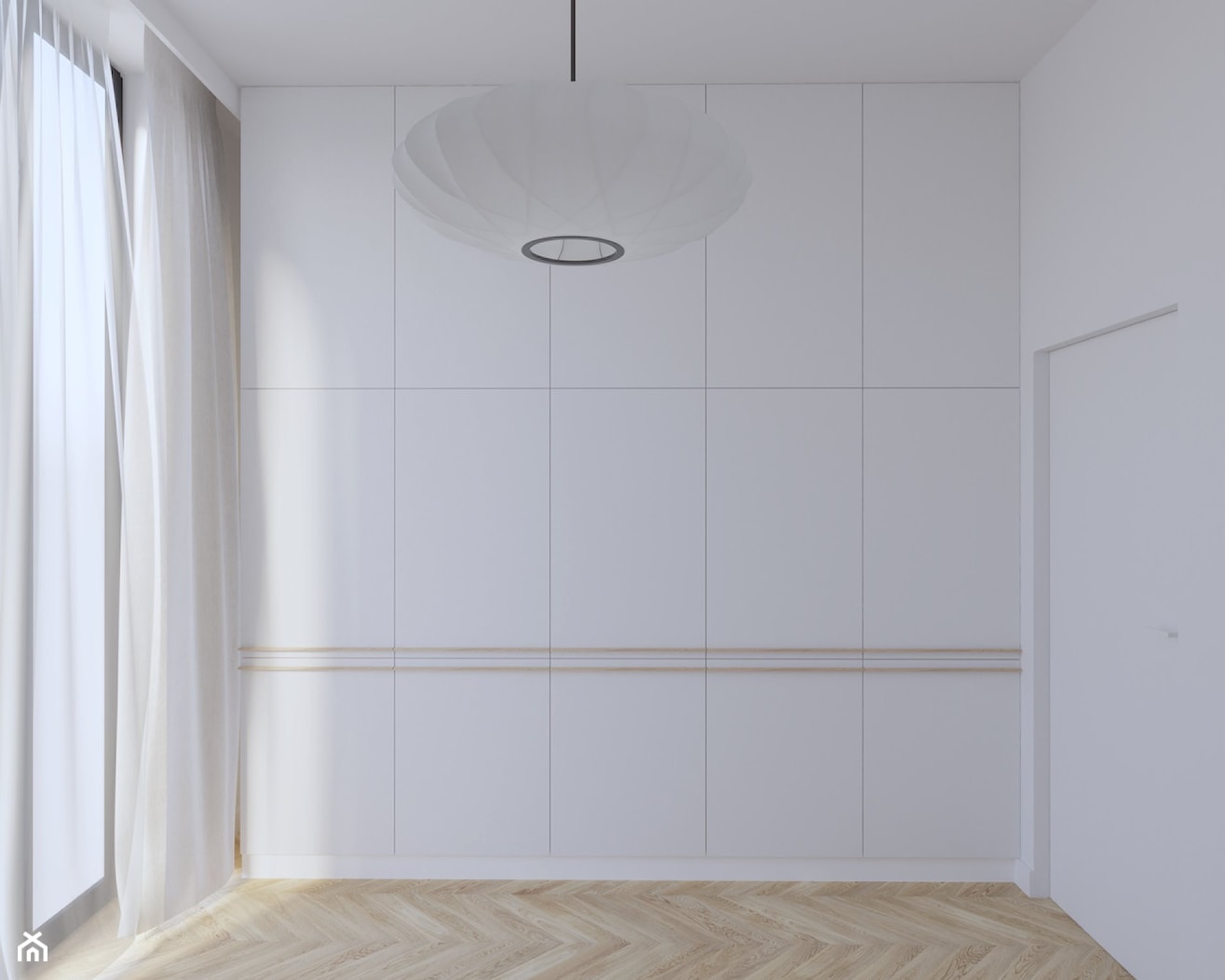 Powiśle - 54 m.² - Mała biała sypialnia, styl minimalistyczny - zdjęcie od Studio Monocco - Homebook