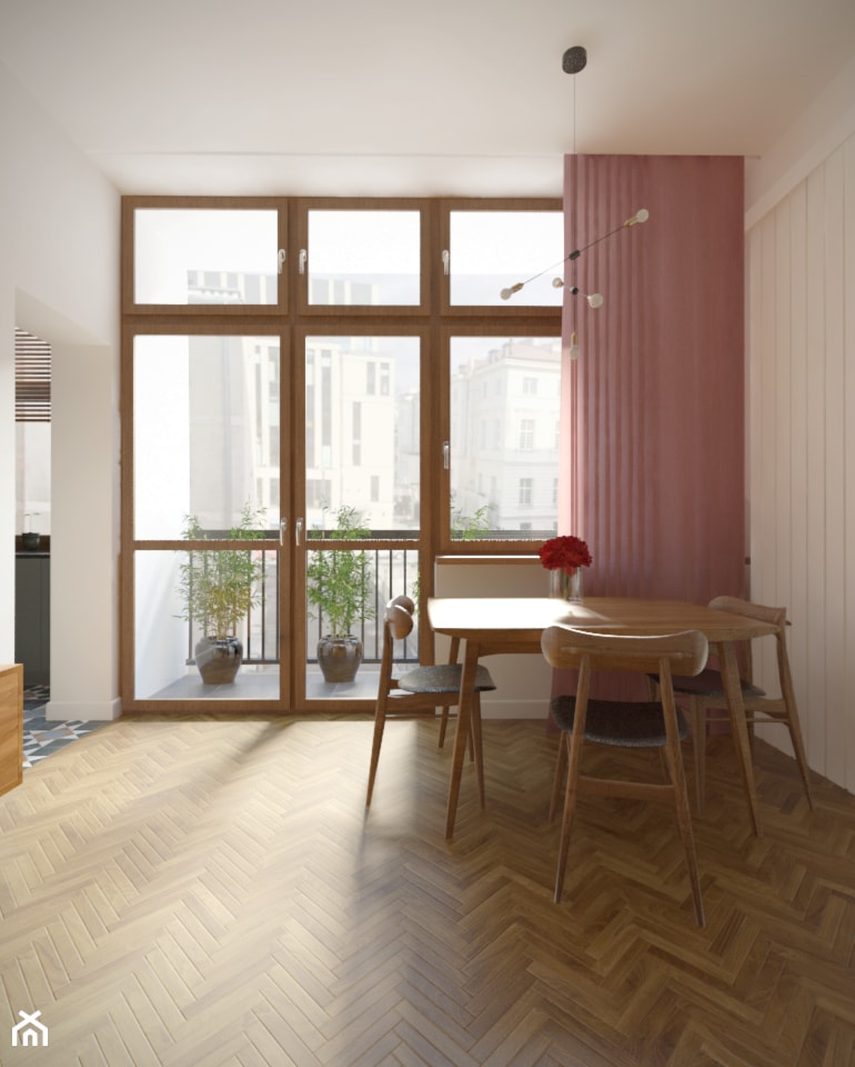 Śródmieście - 50 m² - Średnia biała jadalnia jako osobne pomieszczenie, styl nowoczesny - zdjęcie od Studio Monocco