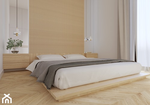 Powiśle - 54 m.² - Średnia biała sypialnia, styl minimalistyczny - zdjęcie od Studio Monocco