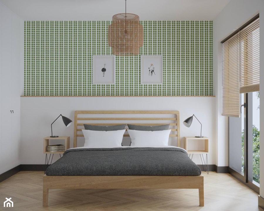 Żoliborz - 56 m.² - Średnia biała sypialnia, styl skandynawski - zdjęcie od Studio Monocco