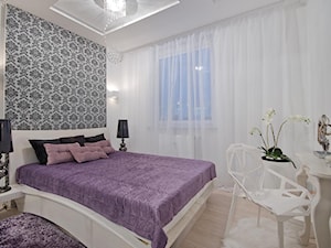 Nowoczesne mieszkanie w Gdańsku - Średnia biała sypialnia, styl glamour - zdjęcie od INDEZZO