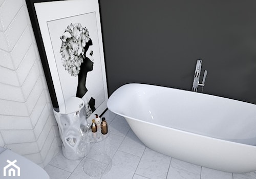 Salon kąpielowy - Bez okna łazienka, styl nowoczesny - zdjęcie od INDEZZO
