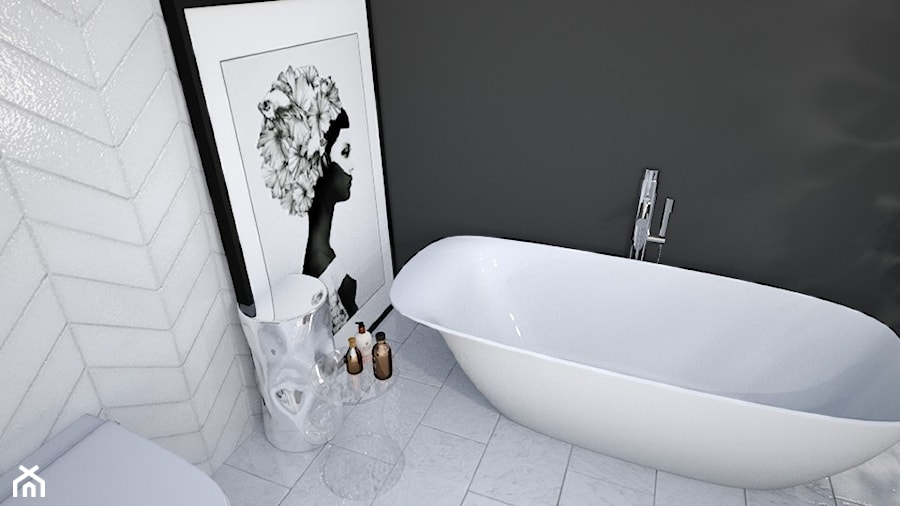 Salon kąpielowy - Bez okna łazienka, styl nowoczesny - zdjęcie od INDEZZO