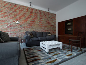projekt mieszkania 66m2 na Marszałkowskiej - Salon, styl skandynawski - zdjęcie od bemydesign