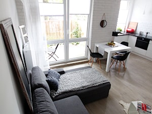 projekt mieszkania 41m2 na Pradze Południe - Salon, styl nowoczesny - zdjęcie od bemydesign