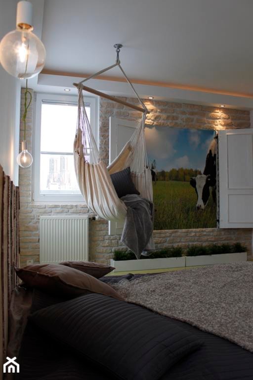 projekt mieszkania 69m2 na Pradze "konkurs" - Sypialnia, styl skandynawski - zdjęcie od bemydesign