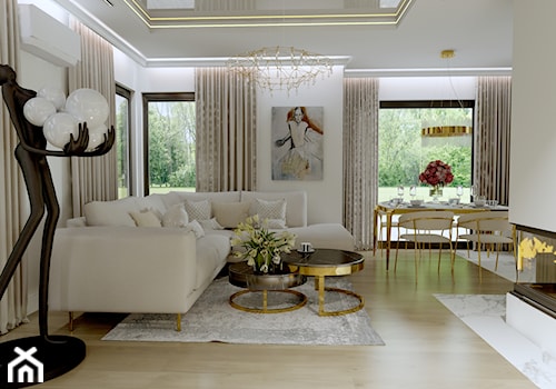 Projekt domu jednorodzinnego - Salon, styl nowoczesny - zdjęcie od Studio Decorativa Design