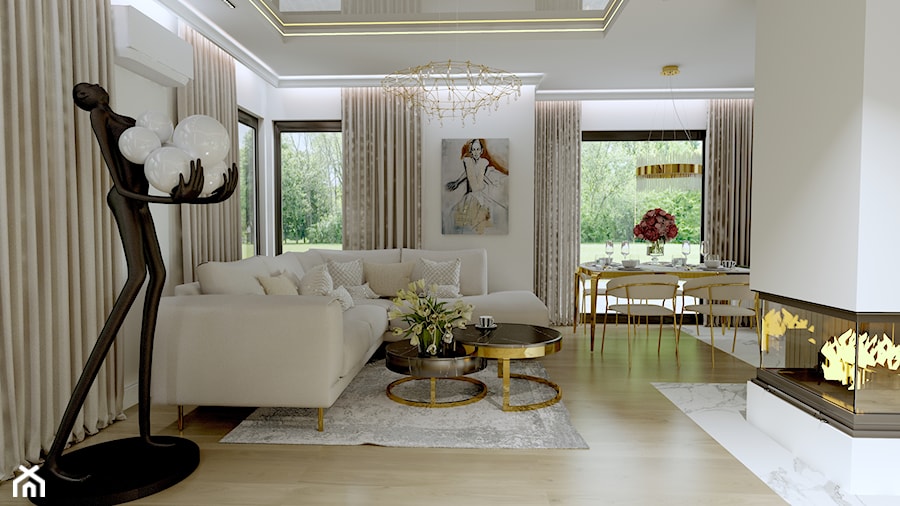 Projekt domu jednorodzinnego - Salon, styl nowoczesny - zdjęcie od Studio Decorativa Design