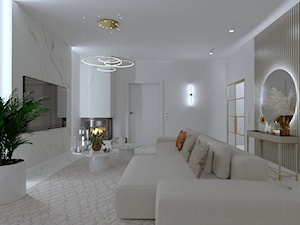 Projekt domu jednorodzinnego pod Poznaniem - Salon, styl nowoczesny - zdjęcie od Studio Decorativa Design