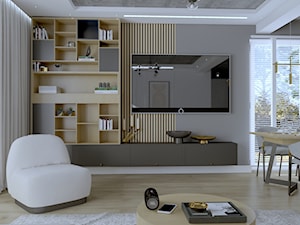 Projekt domu jednorodzinnego pod Warszawą - Salon, styl nowoczesny - zdjęcie od Studio Decorativa Design