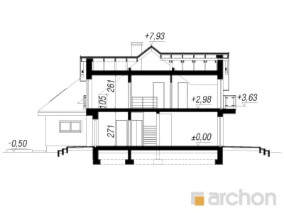 Dom w kalateach 7 (G2) - Przekrój - zdjęcie od ARCHON+ Biuro Projektów