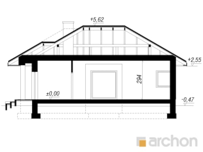 Dom w gruszach - Przekrój - zdjęcie od ARCHON+ Biuro Projektów