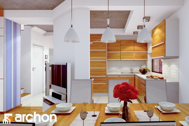 Dom w wisteriach - Aranżacja kuchni - zdjęcie od ARCHON+ Biuro Projektów