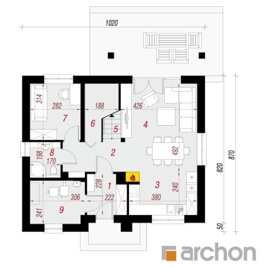 Dom w zielistkach 5 - Parter (Rzut) - zdjęcie od ARCHON+ Biuro Projektów