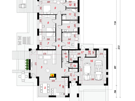 Aranżacje wnętrz - Domy: Dom w amarantusach 2 - Parter (Rzut) - ARCHON+ Biuro Projektów. Przeglądaj, dodawaj i zapisuj najlepsze zdjęcia, pomysły i inspiracje designerskie. W bazie mamy już prawie milion fotografii!