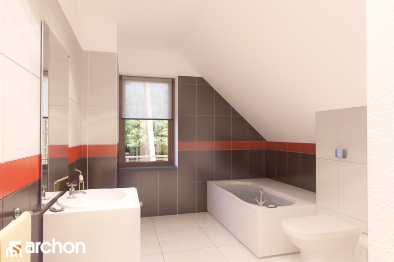 Dom w amarylisach - Wizualizacja łazienki - zdjęcie od ARCHON+ Biuro Projektów - Homebook