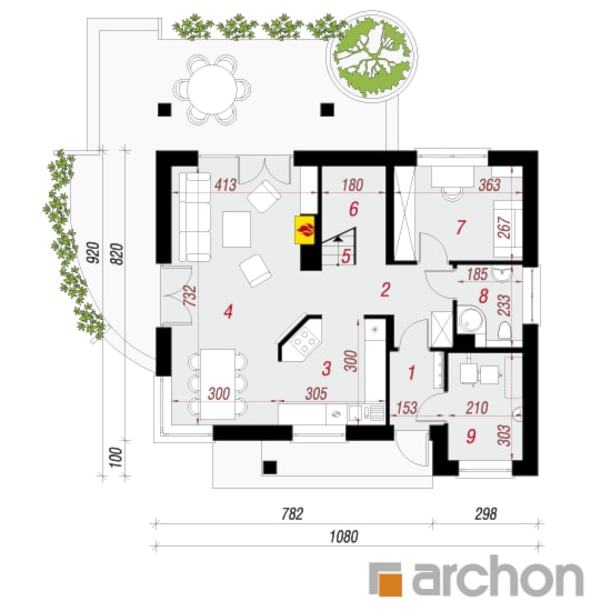 Dom w wisteriach 2 (W) - Parter (Rzut) - zdjęcie od ARCHON+ Biuro Projektów