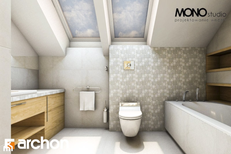 Dom w wisteriach - Wizualizacja łazienki - zdjęcie od ARCHON+ Biuro Projektów - Homebook