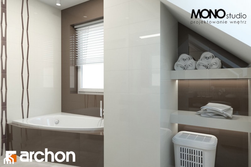 Dom pod wierzbą - Wizualizacja łazienki - zdjęcie od ARCHON+ Biuro Projektów - Homebook