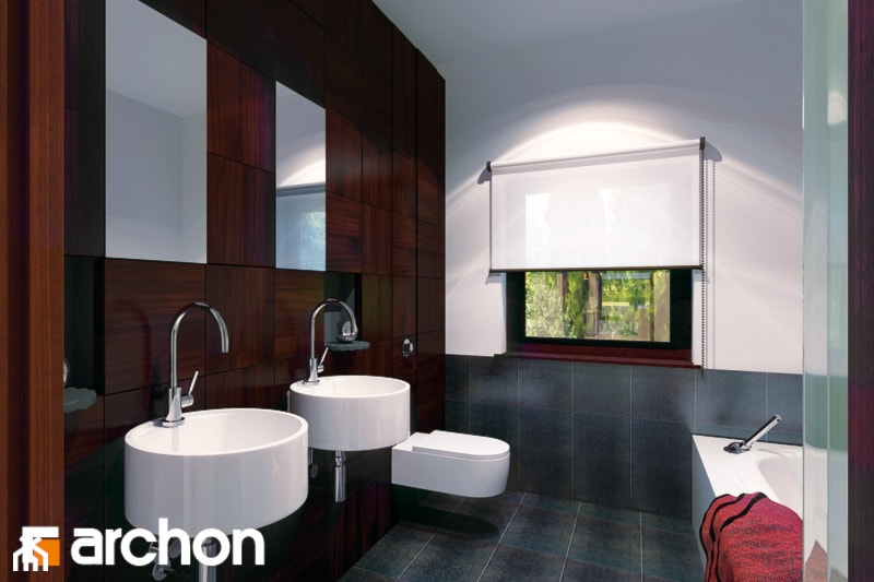 Dom pod jarząbem (N) - Wizualizacja łazienki - zdjęcie od ARCHON+ Biuro Projektów - Homebook