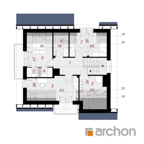 Dom w filodendronach 3 - Poddasze (Rzut) - zdjęcie od ARCHON+ Biuro Projektów - Homebook