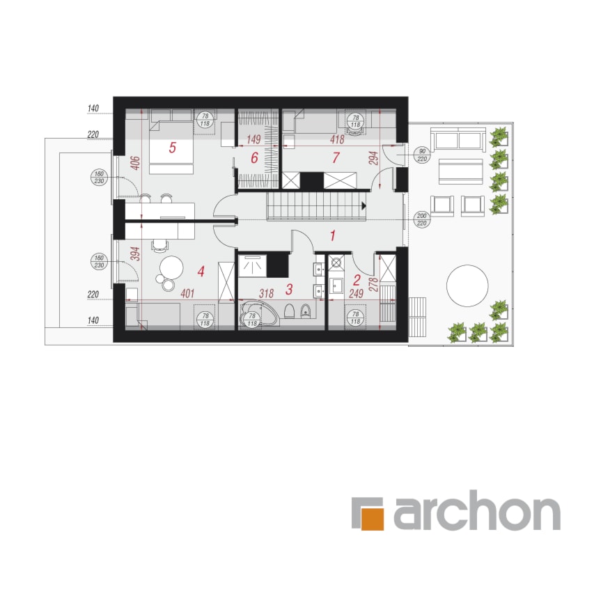 Dom w dipladeniach - zdjęcie od ARCHON+ Biuro Projektów - Homebook