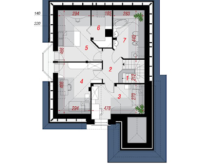 Aranżacje wnętrz - Domy: Dom w rukoli - Poddasze (Rzut) - ARCHON+ Biuro Projektów. Przeglądaj, dodawaj i zapisuj najlepsze zdjęcia, pomysły i inspiracje designerskie. W bazie mamy już prawie milion fotografii!