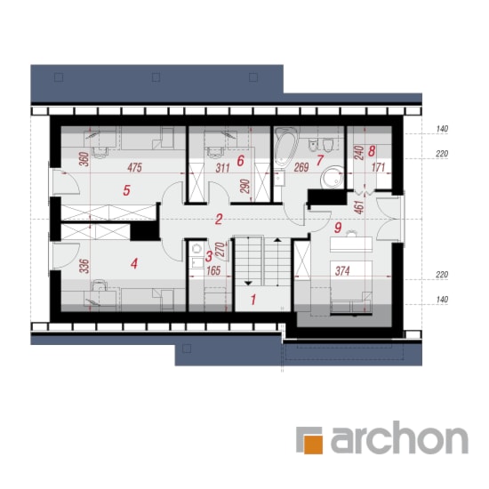 Dom w żurawkach 4 - Poddasze (Rzut) - zdjęcie od ARCHON+ Biuro Projektów - Homebook