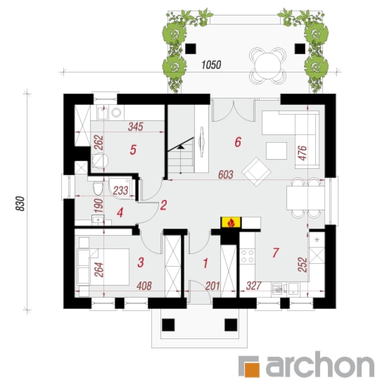 Dom pod wierzbą - Parter (Rzut) - zdjęcie od ARCHON+ Biuro Projektów - Homebook