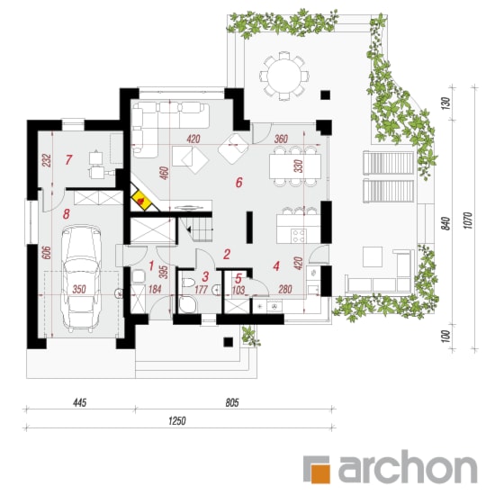Dom w aurorach - Parter (Rzut) - zdjęcie od ARCHON+ Biuro Projektów