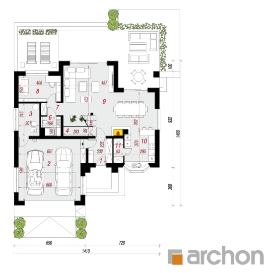 Dom w kalateach 7 (G2) - Parter (Rzut) - zdjęcie od ARCHON+ Biuro Projektów - Homebook
