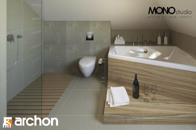 Dom w czarnuszce 2 - Wizualizacja łazienki - zdjęcie od ARCHON+ Biuro Projektów - Homebook