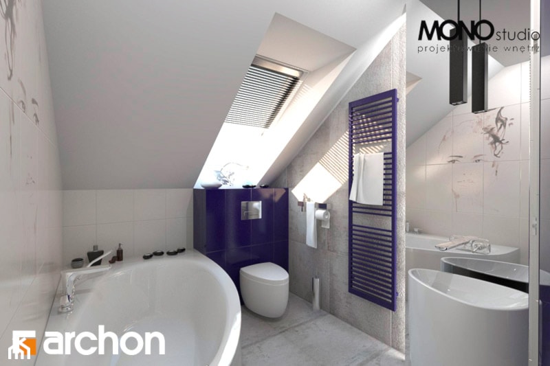 Dom w złoci - Wizualizacja łazienki - zdjęcie od ARCHON+ Biuro Projektów