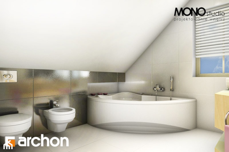 Dom w rododendronach 5 (W) - Wizualizacja łazienki - zdjęcie od ARCHON+ Biuro Projektów
