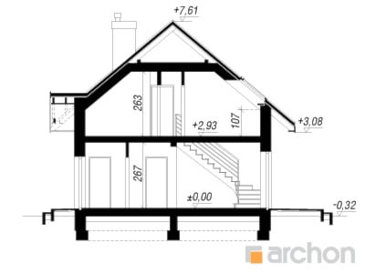 Dom w borówkach 2 - Przekrój - zdjęcie od ARCHON+ Biuro Projektów