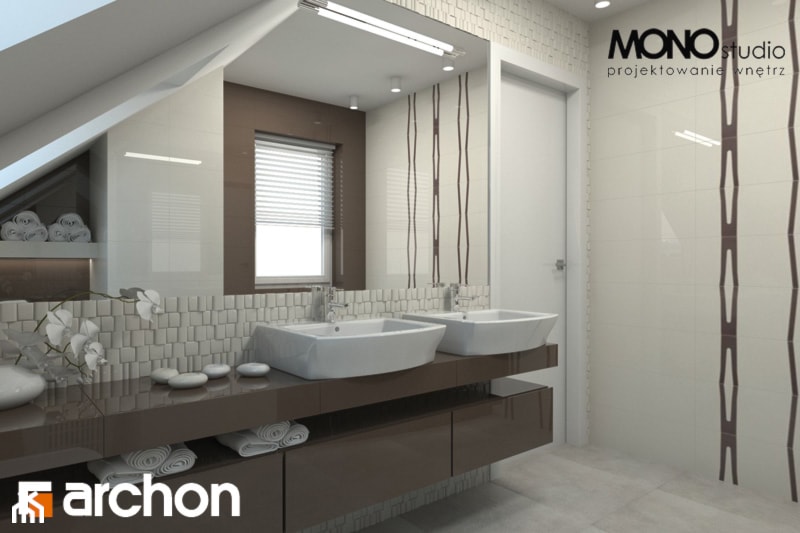Dom pod wierzbą - Wizualizacja łazienki - zdjęcie od ARCHON+ Biuro Projektów