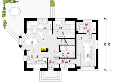 Aranżacje wnętrz - Domy: Dom w rododendronach 6 ver. 3 - Parter (Rzut) - ARCHON+ Biuro Projektów. Przeglądaj, dodawaj i zapisuj najlepsze zdjęcia, pomysły i inspiracje designerskie. W bazie mamy już prawie milion fotografii!