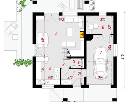 Aranżacje wnętrz - Domy: Dom w pięknotkach - Parter (Rzut) - ARCHON+ Biuro Projektów. Przeglądaj, dodawaj i zapisuj najlepsze zdjęcia, pomysły i inspiracje designerskie. W bazie mamy już prawie milion fotografii!