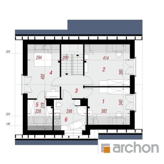 Dom w zielistkach 5 - Poddasze (Rzut) - zdjęcie od ARCHON+ Biuro Projektów - Homebook