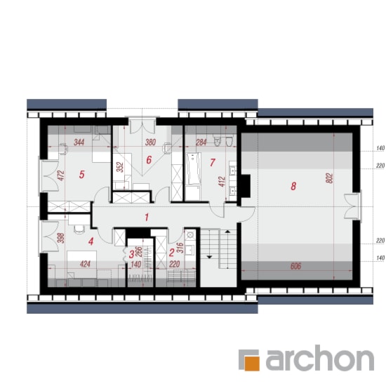 Dom w srebrzykach (G2) - Poddasze (Rzut) - zdjęcie od ARCHON+ Biuro Projektów
