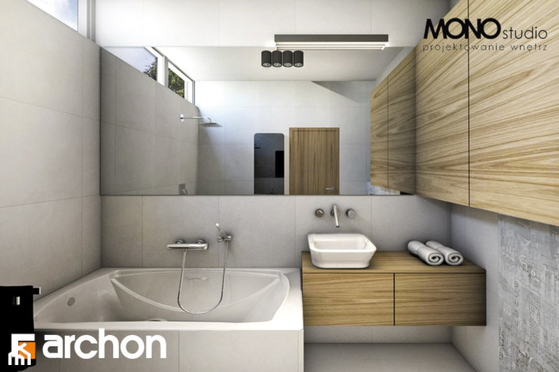 Dom w borrago (G) - Wizualizacja łazienki - zdjęcie od ARCHON+ Biuro Projektów - Homebook