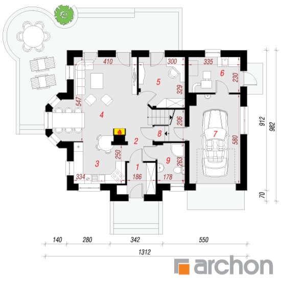 Dom w rododendronach 14 - Parter (Rzut) - zdjęcie od ARCHON+ Biuro Projektów - Homebook