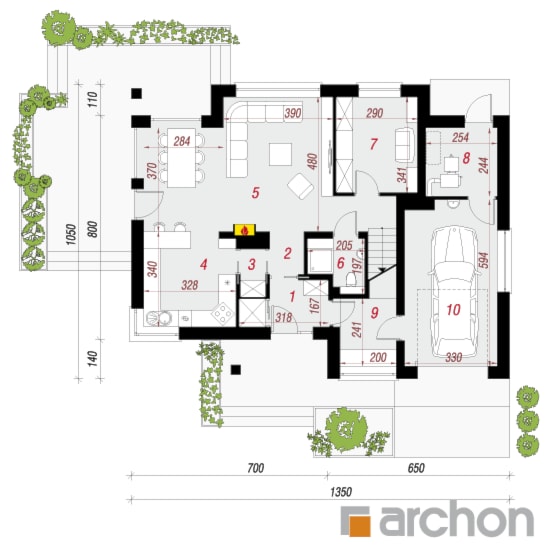 Dom w miodokwiatach 2 - Parter (Rzut) - zdjęcie od ARCHON+ Biuro Projektów