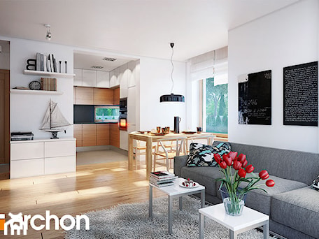 Aranżacje wnętrz - Salon: Dom w rododendronach (N) - Strefa dzienna - ARCHON+ Biuro Projektów. Przeglądaj, dodawaj i zapisuj najlepsze zdjęcia, pomysły i inspiracje designerskie. W bazie mamy już prawie milion fotografii!
