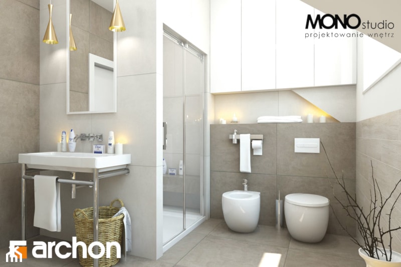 Dom w kannach - Wizualizacja łazienki - zdjęcie od ARCHON+ Biuro Projektów - Homebook