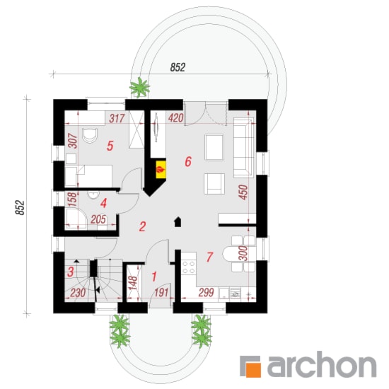 Dom w poziomkach 3 (P) - Parter (Rzut) - zdjęcie od ARCHON+ Biuro Projektów - Homebook