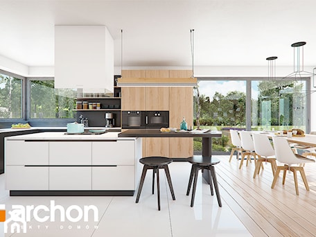 Aranżacje wnętrz - Kuchnia: Dom w felicjach (G2) - ARCHON+ Biuro Projektów. Przeglądaj, dodawaj i zapisuj najlepsze zdjęcia, pomysły i inspiracje designerskie. W bazie mamy już prawie milion fotografii!